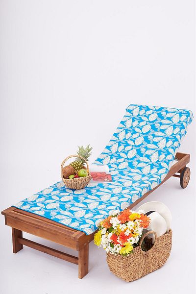 Peraluna Sardin Fish Patterned Cotton Knitwear Beach Cover - 75x150 cm Ecru/Blue