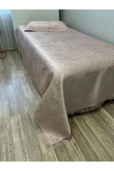Çeyiz Bahçesi Annoow Single Brocade Bedspread Pique Set Powder