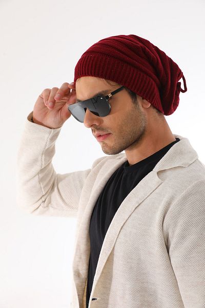 Ritagarcia Men's Claret Red String Beret