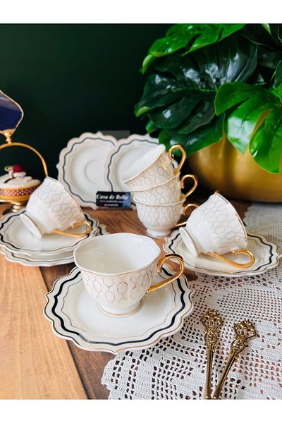 CASA DE BELLA Stella 2-Person Nescafe Teacup - Luxury Porcelain