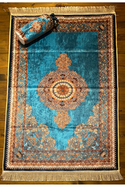 Seccadem mavi Kadife Halı Seccade