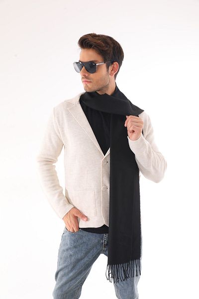 Ritagarcia Unisex měkký texturovaný černý šátek