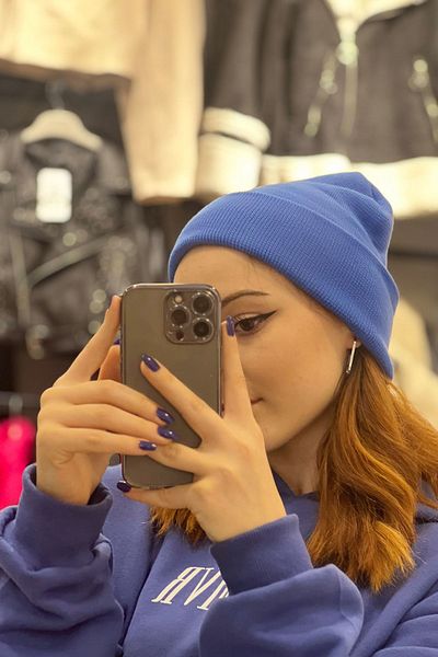 Ritagarcia Унисекс зимна светлосиня сгъната шапка