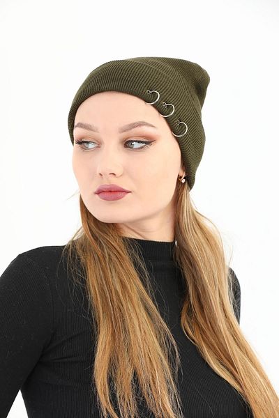Ritagarcia Women's Khaki Piercing Winter Beret