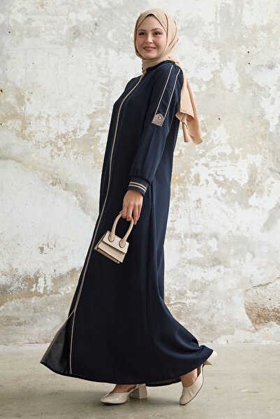 InStyle Темно-синя напівфабрикатна ребриста абайя