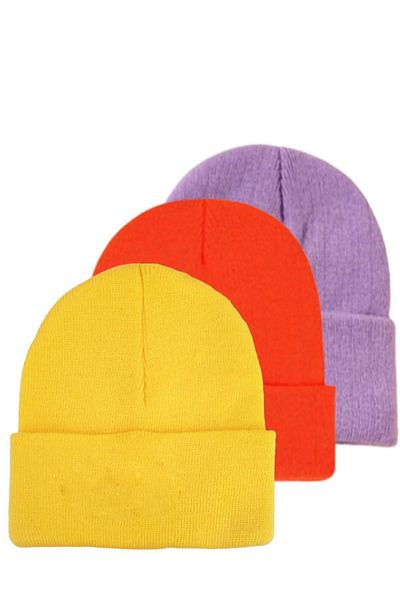 Ritagarcia Unisex Winter Yellow-orange-lilac Folded Beret Set of 3