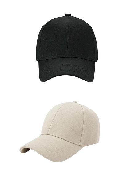 Ritagarcia Unisex Adjustable Sports Black-stone Basic Cap Hat Set of 2