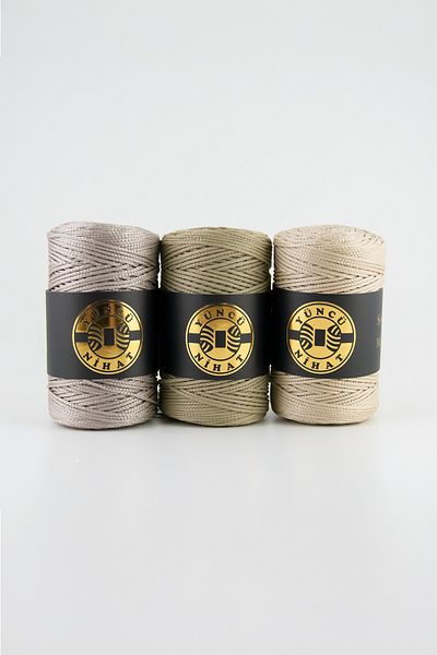Yüncü Nihat 200 gr - 200 Mt - 2,5 mm Λευκή τσάντα από πολυεστέρα μακραμέ