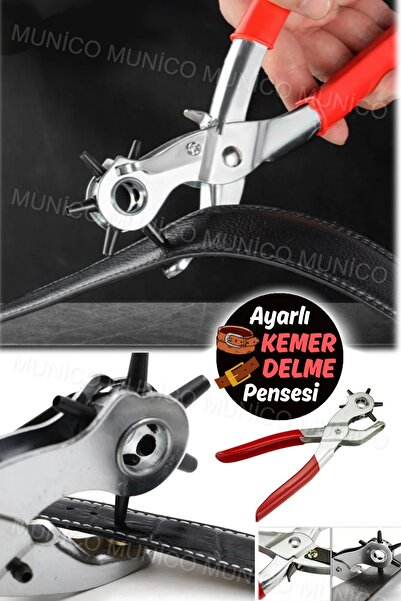 Munico Delme Pensesi Çok Fonksiyonlu Emek Tasarrufu Kemer Zımba Ev Deri Kemer...