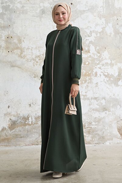 InStyle Khaki Ferace - Half Piping and Ribbed Arm Design