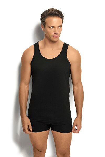 MYS GRUP TEKSTİL 6-Piece Men's Black Cotton Combed Athlete / 110