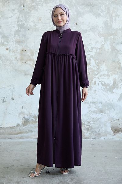 InStyle Plum Ferace - Gather with Tassel Detail on the Back