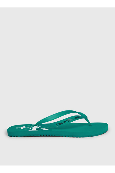 Calvin Klein White - Turquoise Men's Beach Slippers Beach Sandal Monogram Tpu
