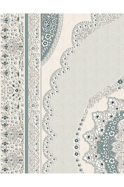 Sermod Cream Green Floored Small Floral Non-Slip Sponge Carpet Cover