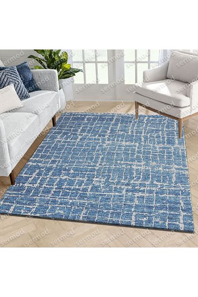 Sermod 113- Modern Sponge Elastic Carpet Cover-Dark Blue