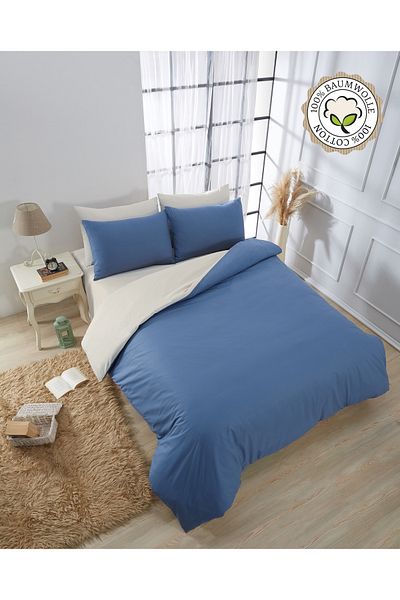 by ballı biocotton Set cuvertură de pilota din biobumbac față-verso - Culoare uni, 100% bumbac, moale natural