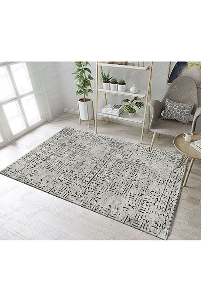 Sermod Modern Gray Sponge Elastic Carpet Cover - 111