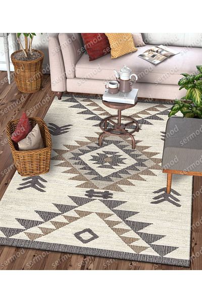 Sermod 118- Modern Brown Sponge Elastic Carpet Cover