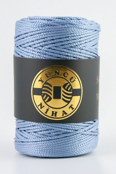 Yüncü Nihat 200Gr - 200Mt - 2.5mm Blue Polyester Macrame Lanyard Bag (744)