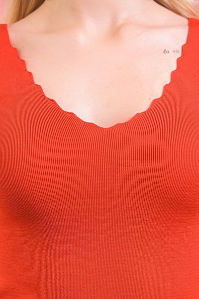 HayalGecesi Women's Red Battalone Regular Ladder Collar Strap Thin Knitwear Summer Blouse Athlete