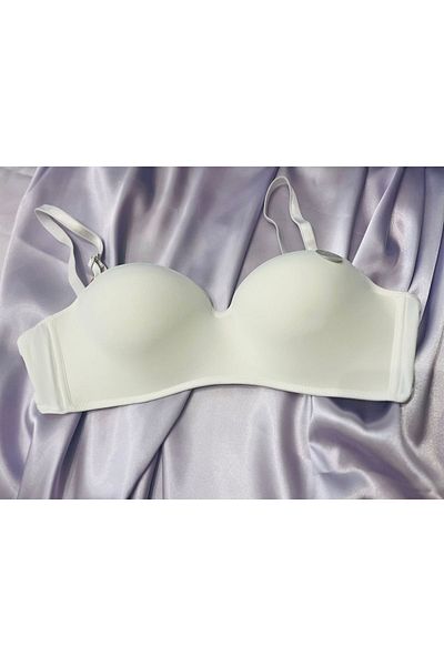 F.K Lotus Patterned White Bra