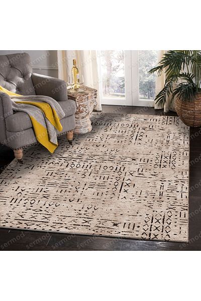 Sermod 111- Modern Brown Sponge Elastic Carpet Cover