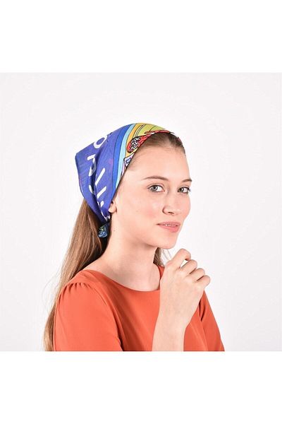 Deriderim Ikigai City Series Barcelona Design exclusivist Desen de mână Culoare Multifuncțional Color Pătrat 45x45 Bandana