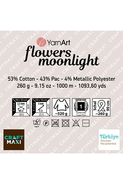 Yarnart Flowers Moonlight - Glittery, Marbled Hand Knitted Marbled-3287