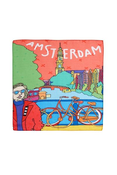 Deriderim Ikigai City Series Amsterdam Design special Desen de mână Colorat Multifuncțional Color Pătrat 45x45 Bandana