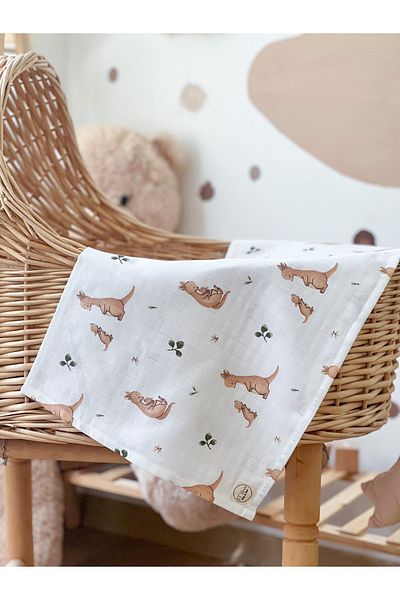 MİLNA BABY&KİDS Muslin Baby Blanket Muslin Blanket Multi-Purpose Muslin Baby Blanket 75x85 cm