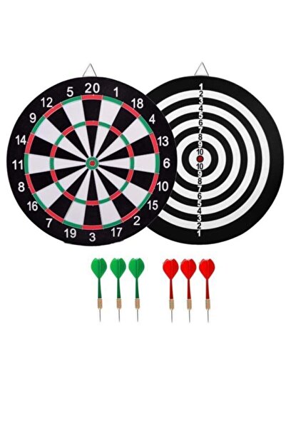 Ensa Shop Büyük Boy Dart Seti 17'' 45cm Çift Taraflı Dart Hedef Tatası 6 Oklu...