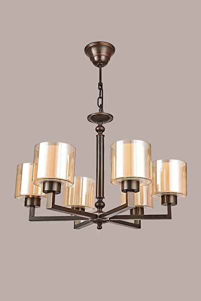 Avize çarşısı Carmine 6 Kollu Avize Bakır Antik