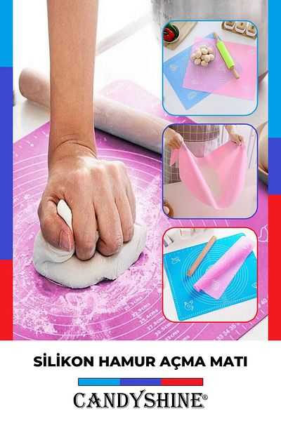 Zeki Karga 50X40 cm Silicone Non-Stick Dough Rolling Large Size Mat