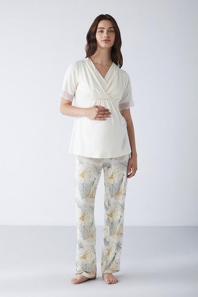 Catherine's Soft Textured Pajama Set for Pregnant Women