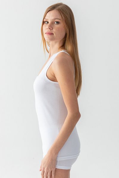 ld lidya underwear White Mink Regular Wide Strap Cotton Ribbed Women's Athlete Set of 2 - 1005-2