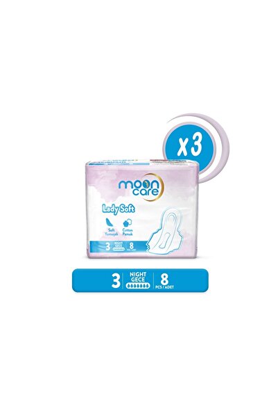 MOONCARE فوط صحية ليدي سوفت ناعمة ليلية (24 فوط)