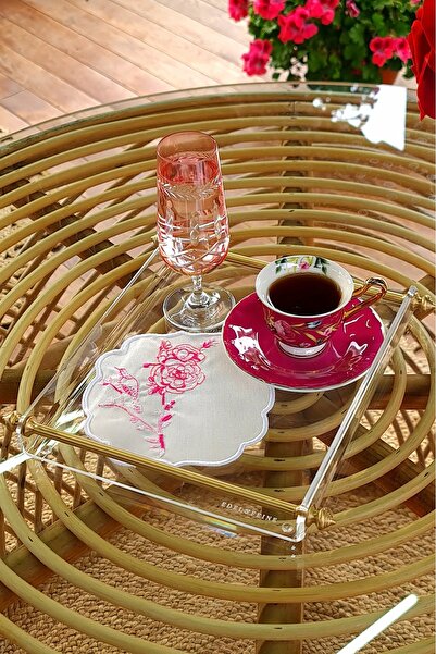 Tull Dizayn Rose Serisinden Göz Alıcı Kokteyl Peçeteleri 2 'li