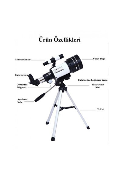 DUHALINE Profesyonel Astronomik Teleskop 150 Kat Yakınlaştırma Uzay-ay-doğa Gözlem Teleskobu Tripod Dahil