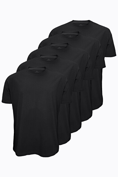 Malabadi 5-пакет чорних чоловічих футболок - 100% бавовна, вільний крій 6040
