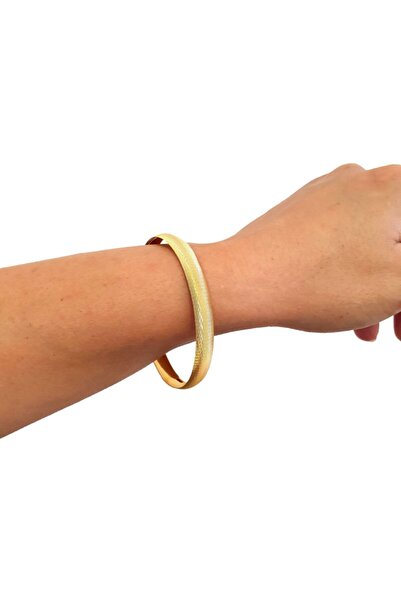 Birlik Kuyumculuk Simli Hediyelik Takı Bileziği 8 mm Oluklu