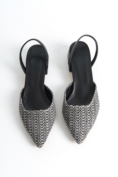 Shoesers Straw Material Women's Special Design - Low Heeled Ballerina Look Shoes