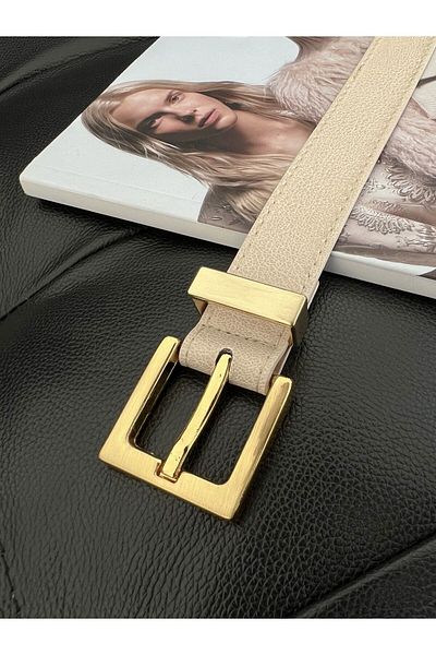 Fiori Square Buckle Bridged Women's Belt, Pants Belt, Jacket Belt, Dress Belt