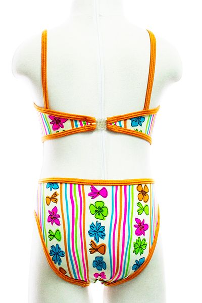 Sude White Patterned Ayl Girl's Swimsuit - 69