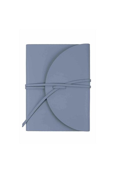 Victoria's Journals Vj Pella Piele vegană Copertă flexibilă Bloc de note cu rigle potrivit pentru stilou clasic 15x21cm (A5) Albastru