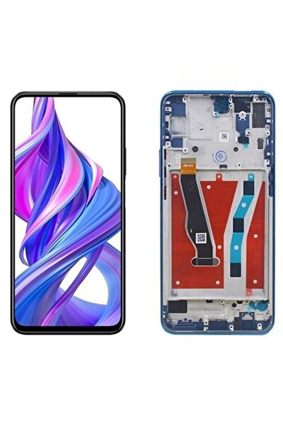 Huawei P Smart Pro Uyumlu Lcd Ekran Dokunmatik Mavi Çıtalı
