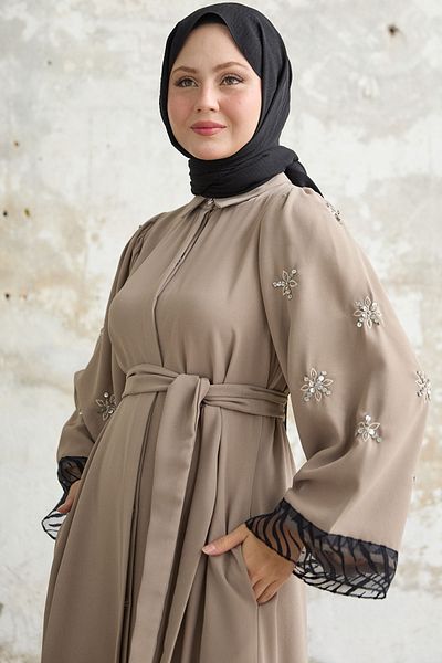 InStyle Culoare Bej Tulle Detaliat Ferace