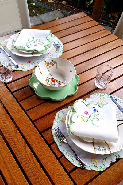 Tull Dizayn Spring Serisi 2 li Amerikan Servis ve Peçete Takım