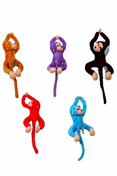 Şeker Adası Sesli Peluş Maymun 50 Cm Renkli Sarılan Oyuncak Uyku Arkadaşı Mama