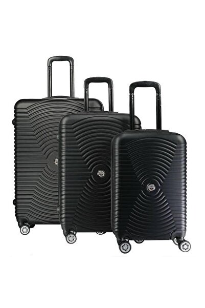 EmAyCenter Valiz Seti Üçlü Abs Siyah