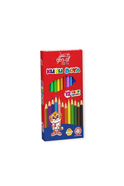 Gen-Of Kids Karton Kutu Tam Boy Kuru Boya 12 Renk 1 Adet